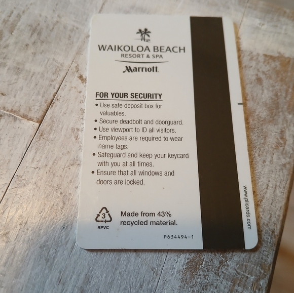 Hertz/Marriott Explore Hawaii Guide Waikoloa Beach Resort & Spa Room Key Card - Picture 7 of 12
